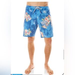 ***Volcom Tropical Hawaiian Blue Floral  Men's Slingers Board Shorts